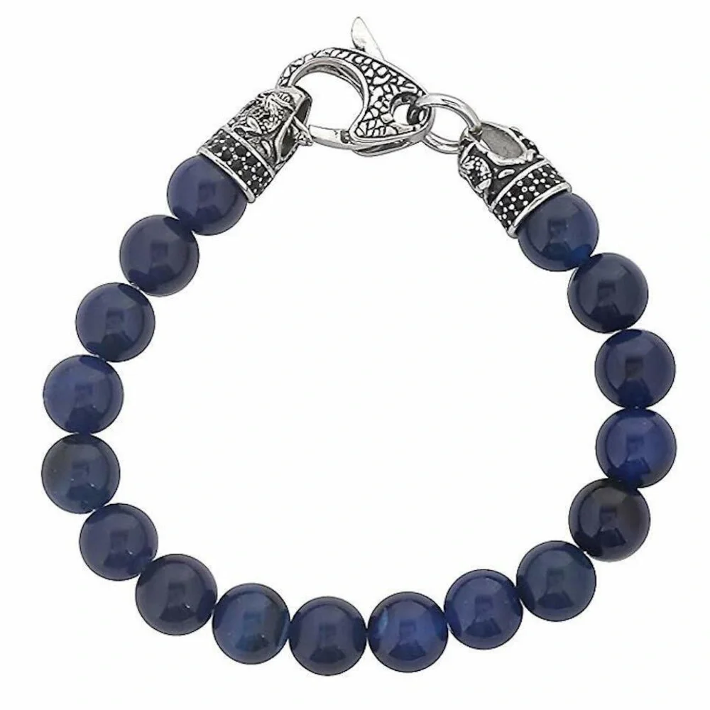 Blackjack Genuine Blue Onyx Necklace and Bracelet 2 Piece Set